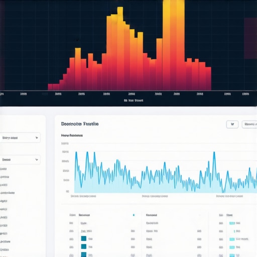 Visual representation of a local SEO analytics dashboard with heat maps and trend analysis.
