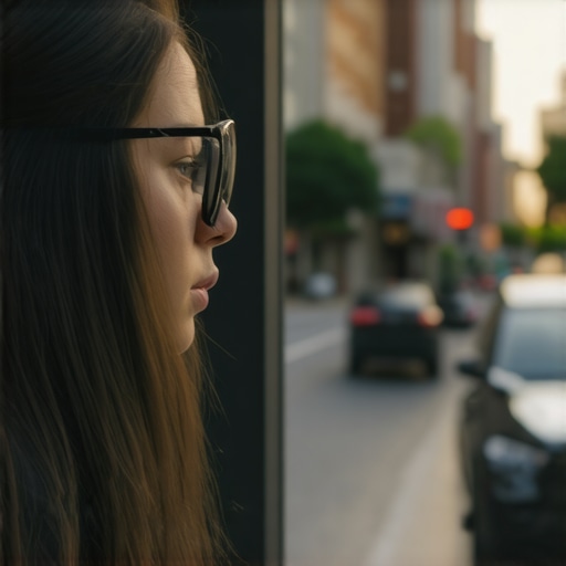 Person wearing AR glasses viewing an immersive map highlighting nearby businesses.