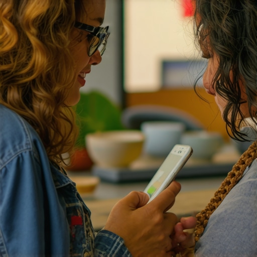 Business owner interacting with community and digital tools for local SEO