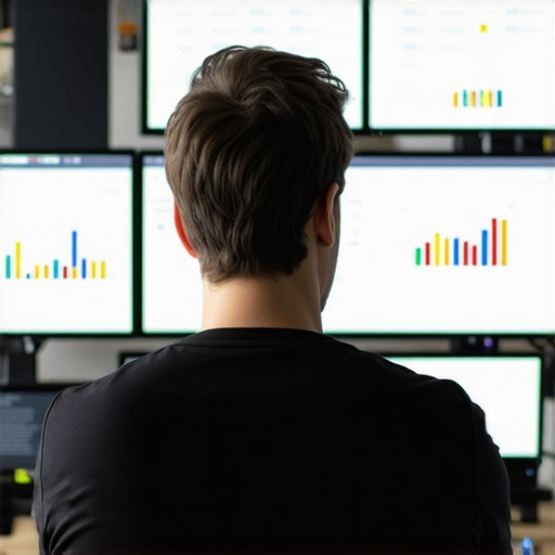 Digital marketing strategist reviewing local SEO analytics on computer screens