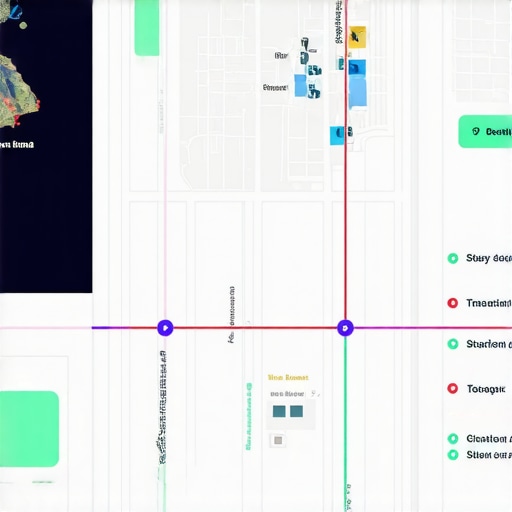 Diagram showing geospatial data and structured schema markup improving Google Maps ranking