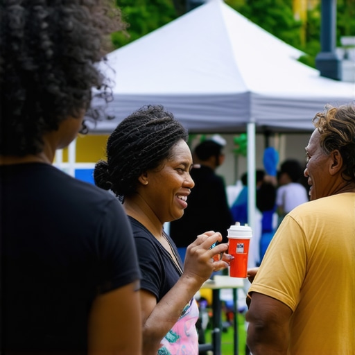 Local Community Engagement Event Diverse community members participating in a neighborhood event