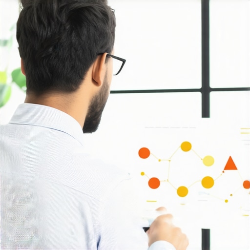 AI-Driven Local SEO Analytics Business analyst reviewing local SEO analytics with AI-powered tools in a contemporary workspace