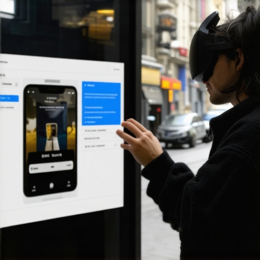 Business using augmented reality technology for customer interaction in urban setting