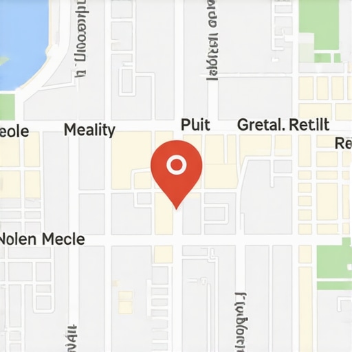 Dynamic map illustrating geofencing, AR overlays, and customer zones in local SEO