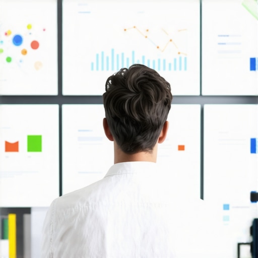 Marketing professional reviewing local SEO analytics on screens