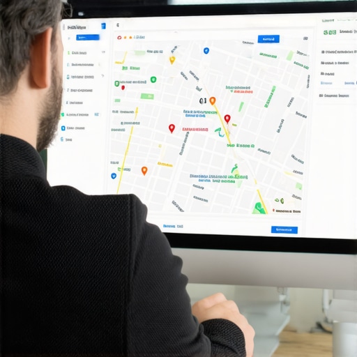 Marketing strategist analyzing local SEO metrics on a computer