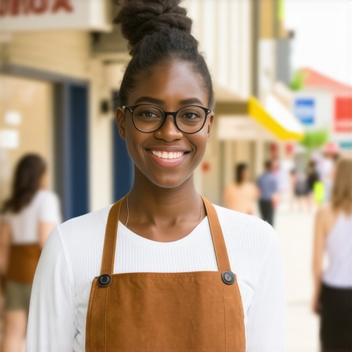 Business owner participating in local event to improve SEO