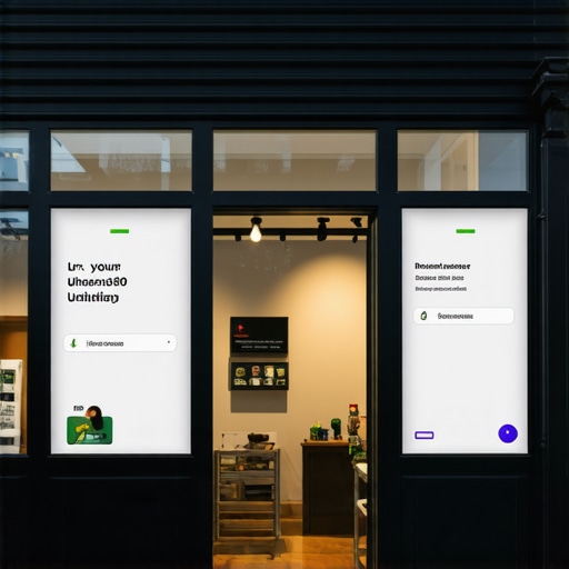 Business storefront showcasing digital engagement tools for local SEO