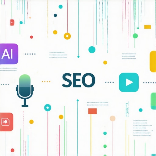 Infographic illustrating AI, voice search, AR, and real-time analytics in local SEO