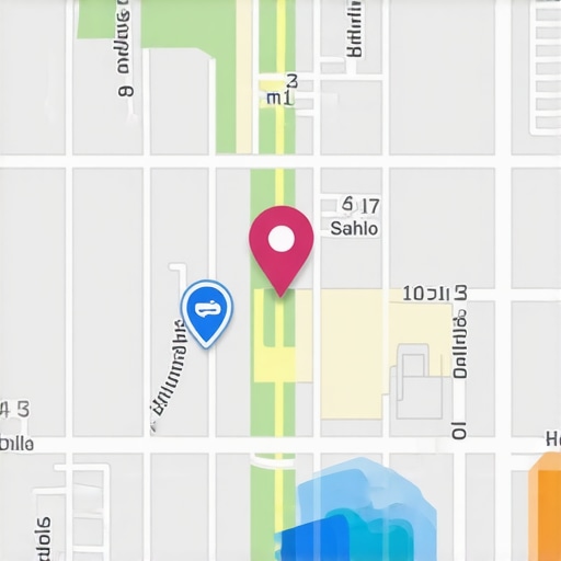 Digital map with location markers and SEO schematics