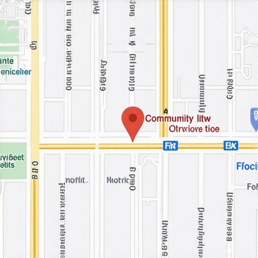 A digital map display highlighting local business locations, community events, and personalized content