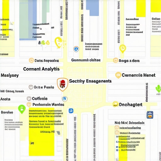 Geospatial Data and Hyper-Local Content Map Visual representation of geospatial analysis with community-focused content