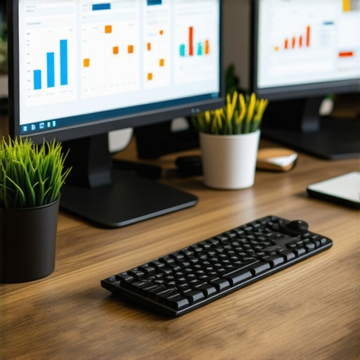 High-tech local SEO workspace with analytical tools Modern office with computers displaying schema markup and AI analytics for local SEO