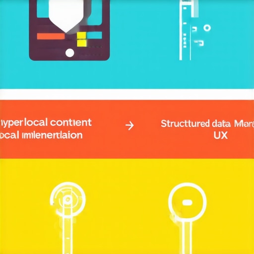 Infographic illustrating advanced local SEO techniques including hyper-local content, structured data, and user experience improvements.