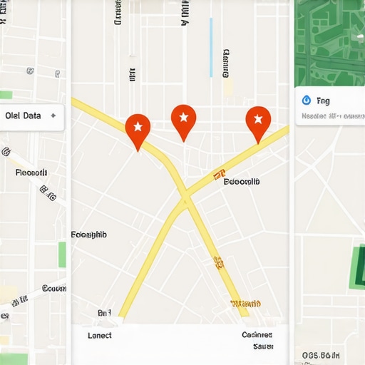 Conceptual collage illustrating local SEO efforts like map listings, social media, data analytics, and community engagement for business visibility