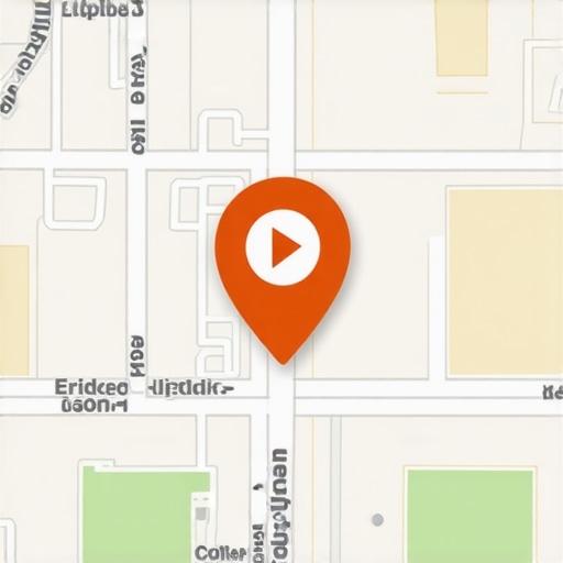 Digital map showcasing local business with SEO indicators