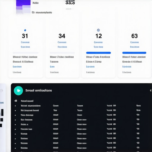 Screenshot of a dashboard with local search analytics and map rankings.