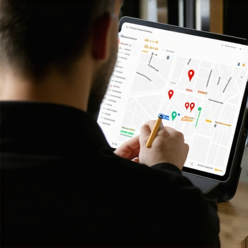 Local SEO Strategy Planning Business owner reviewing map analytics for local SEO optimization