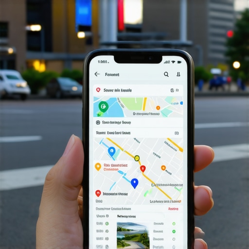 Person performing a local search on a smartphone with map results