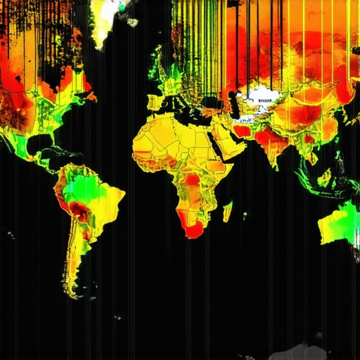 Digital map visualization showcasing geospatial analytics and local search zones