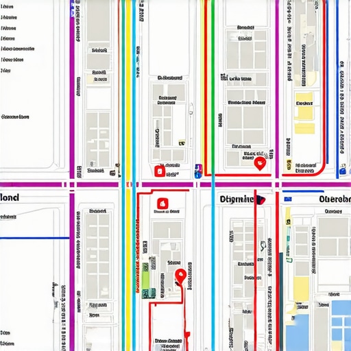 City map illustrating local business listings and map pack highlights in a digital interface.