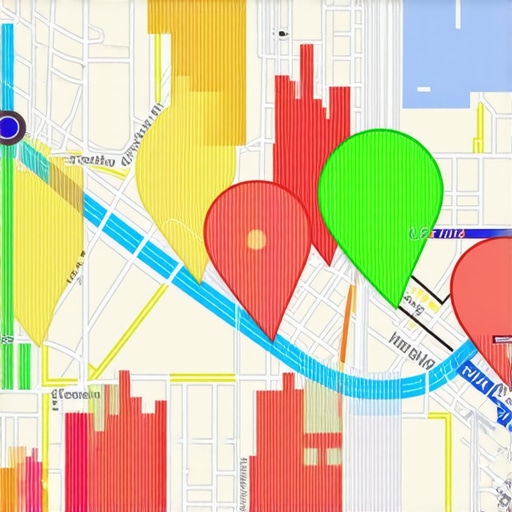 A detailed digital map showing localized markers and data overlays for strategic SEO.