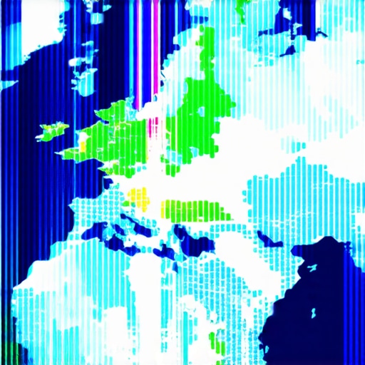 Illustration of AI neural networks analyzing geospatial data on a digital map.