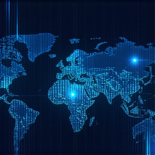 Abstract digital illustration of AI analytics improving local map rankings.
