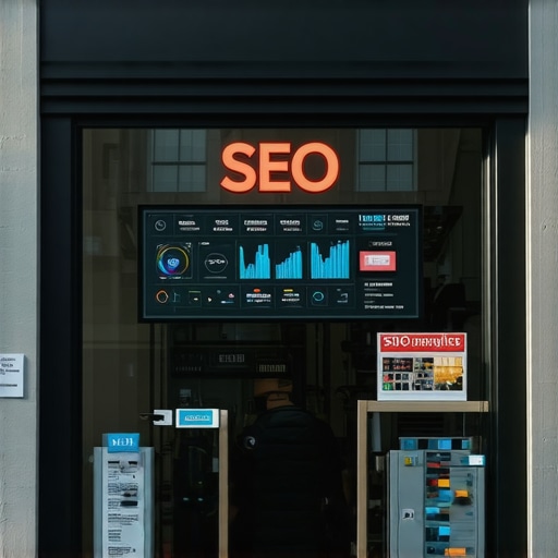 A digital marketing professional analyzing local SEO data on multiple screens in a modern office setting.