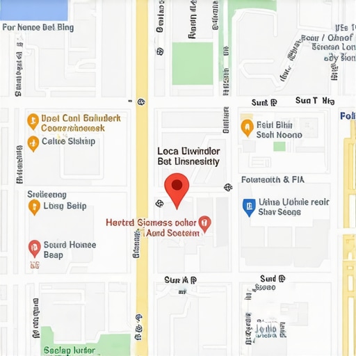 Digital map highlighting local SEO enhancements.