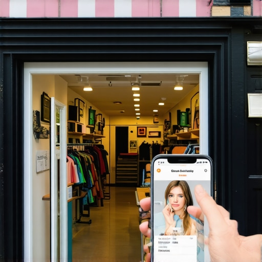 AR visualization of a customer experiencing a shop with virtual overlays.