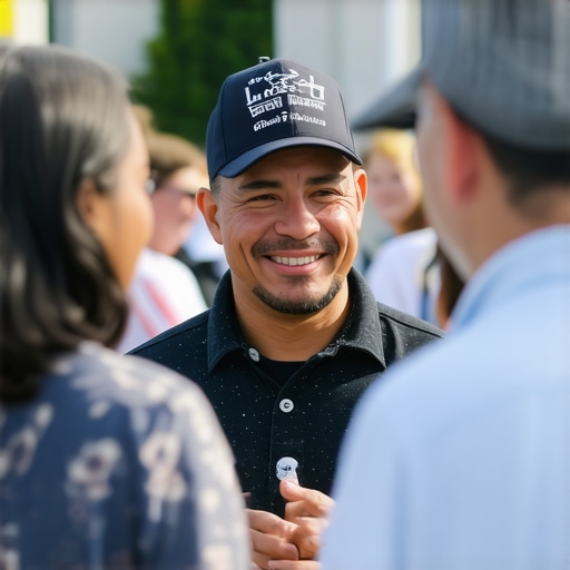 Community Engagement in Local SEO Business owner participating in neighborhood event, representing community-based SEO strategies.