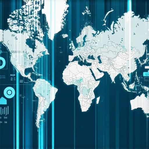 Illustration showing geo-behavioral analytics, semantic SEO layers, and structured data integration for local search enhancement.
