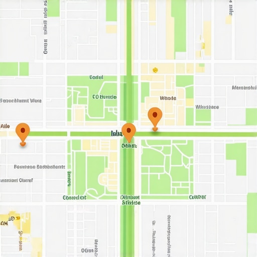 Hyperlocal Schema Impact on Maps Rankings A detailed map illustrating the influence of hyperlocal schema on Google Maps visibility.