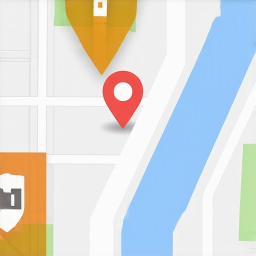 A detailed digital map displaying active geofencing zones with business location icons and user interaction points.