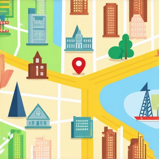 Map showing local businesses and community landmarks emphasizing regional integration.