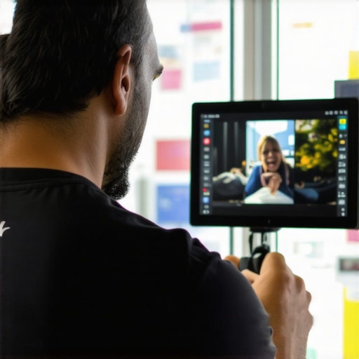 Multimedia Content Creation for Local SEO Business owner filming a promotional video inside their shop, surrounded by products and vibrant branding.