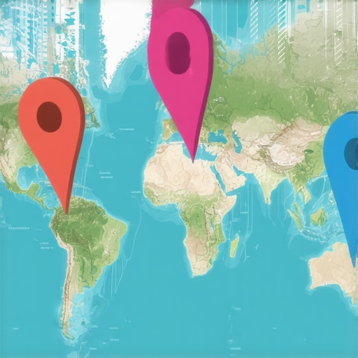 Map with local business pins showing ranking factors and AI influences in 2026