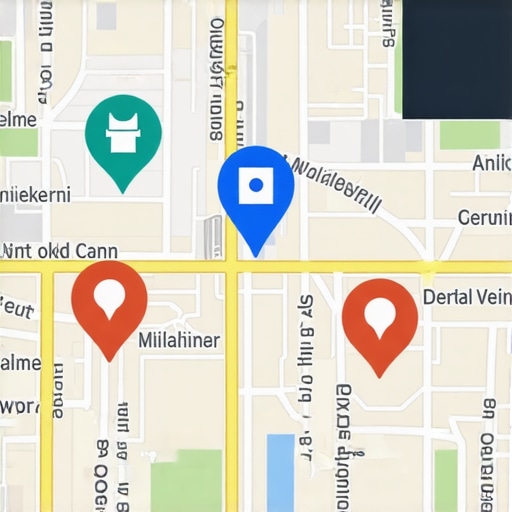 Map highlighting niche-specific citations and landmarks in a city