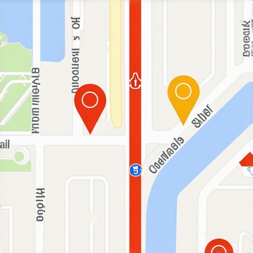 Illustration of map with fluctuating business pins emphasizing geospatial discrepancies.